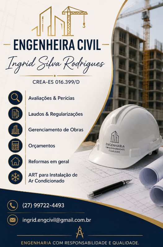 Ingrid Silva Rodrigues, engenheira civil parceira da S&C — CREA-ES 016.399/D